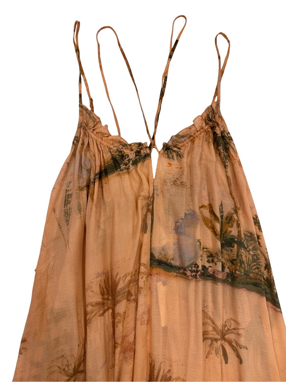 Anthropologie Peach and Olive Floral Maxi Dress - Picture 6 of 9